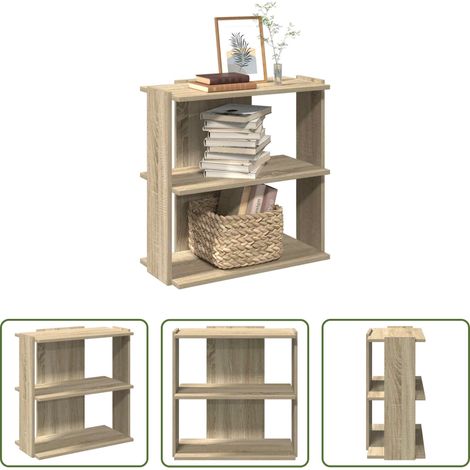vidaXL Holzwerkstoff - Bücherregal 3 Böden Sonoma-Eiche 60x30x60 cm Holzwerkstoff (1/5)