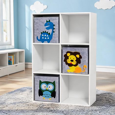 Étagère bibliothèque enfant 61,8 x 29,9 x 91,5 cm avec 3 boîtes (1/5)