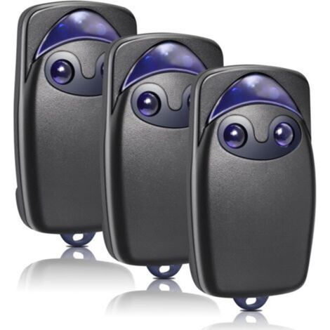 Télécommande de porte 3 pièces, télécommande de porte de garage 433,92 MHz compatible avec Flo2r-s, FLOXIR FLOXIR FLOX2R OXYGÈNE OX2, 2 canaux