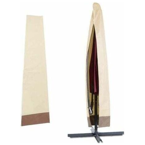 Housse de Parasol Déporté Imperméable, Housse de Protection pour Parasol, Couverture Parasol en 600D Oxford, Bache Parasol Jardin Exterieur Anti-UV/Vent avec Sac de Rangement(200x60x55cm)-Fei Yu (1/4)