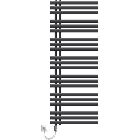 ECD Germany Iron EM Design Badheizkörper Elektrisch mit Heizstab 900W - 600 x 1600 mm - Anthrazit - Designheizkörper Paneelheizkörper Heizkörper Handtuchwärmer Handtuchtrockner