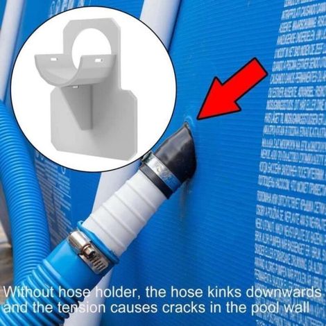 Supports de tuyau pour piscine Intex - Compatibles avec tuyaux jusqu'à 37mm de diamètre - Couleur gris (1/5)
