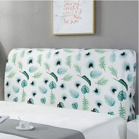 Housse de Tête de Lit Extensible, Tête de Lit Housse de Protection en Tissu Protecteur De Chevet Anti-poussière Couvertur Anti-Collision Coussin Dossier Décor Cover Lavable 150-180cm (1/4)