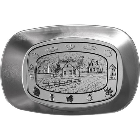 Assiette rétro européenne en fer-blanc forme bateau plateau vintage métal pour snacks fruits style hutte pastorale (1/5)