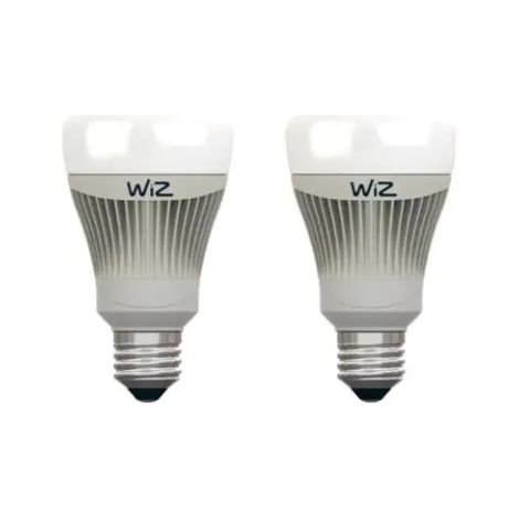 WiZ lampadine LED Smart tipo A WiFi luce bianca. Dimmerabile, 64.000 tonalita' di bianco. Funziona con Amazon Alexa e Google Home. 2-Pack