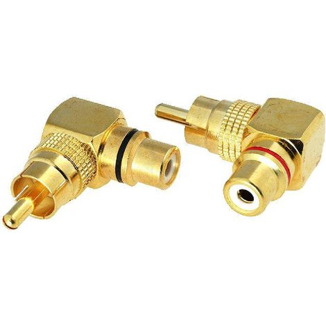 2x Adaptateurs RCA Male Femelle dores coudes