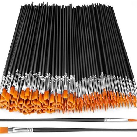 Un ensemble de 50 pinceaux adaptés à la peinture à l'huile, à l'aquarelle, à la peinture sur pierre et au nail art. (1/5)