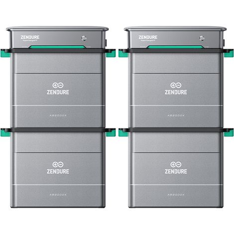 Zendure Solarflow Hyper 2000, Centrale Électrique de Balcon Entrée Solaire 1800W, Hub Intégré Micro Onduleur, Charge AC Bidirectionnelle 1200W, avec 4xAB2000L, avec 2 x Solarflow Hyper 2000