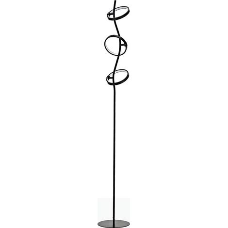 Barcelona Led – Lampadaire LED aluminium GARLAND HOLLYWOOD 15W – Éclairage blanc chaud 3000K – Dimmable – Design moderne avec cercles lumineux réglables