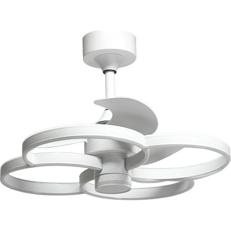 Ventilator dc trebol weiß, 3 Flügel, 125w+125w led 300040006000k, h.50xd.60cm
