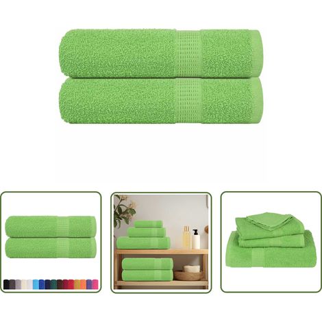 vidaXL Duschtücher 2 Stk Apfelgrün 70x140cm 360 g/m² 100% Baumwolle (1/5)