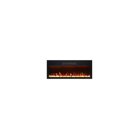 Parrot Uncle 36" Electric Fireplace, 750W/1500W Electric Fire Heater with 8 Flame Effects, LED Fireplace Heater, Black