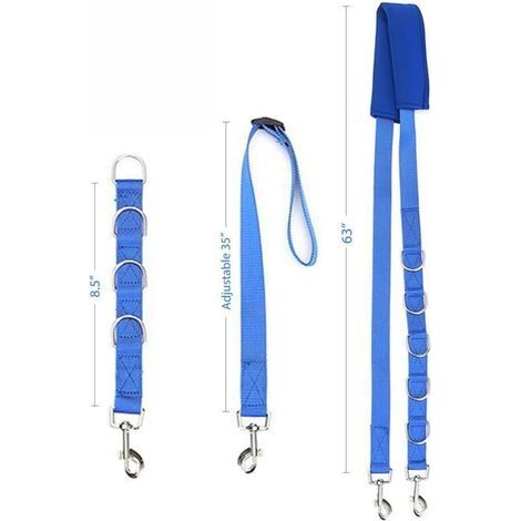 Set per la toelettatura del cane composto da 3 pezzi: pettorina di sicurezza in nylon con anelli a D, pettorina da tavolo per la toelettatura, pettorina elastica (blu) (1/4)