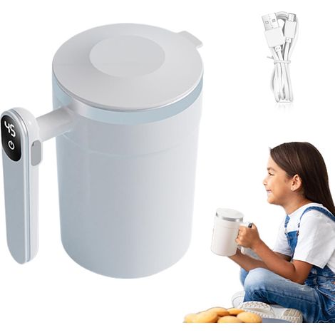 Tasse électrique à mélange automatique, 400 ml, tasse à cacao magnétique automatique  Tasse à mélanger électrique automatique avec écran LCD de la température  Pour voyage, maison, boissons, latte