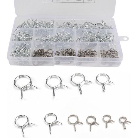 Assortiment de 150 colliers de serrage à ressort pour tuyaux, tuyaux à (1/5)