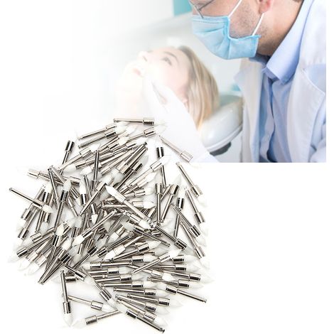 100 weiße, spitze Interdentalbürsten aus Nylon – 100-teiliges Set mit Aufbewahrungsbox (1/5)