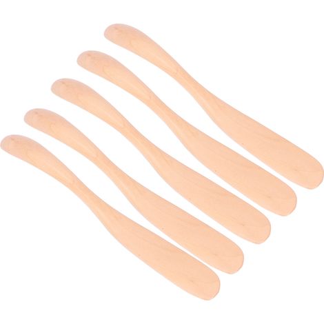 5 pièces couteaux à beurre en bois pour fromage, confiture, étalement - style japonais - ustensiles de table pour pain et masque facial