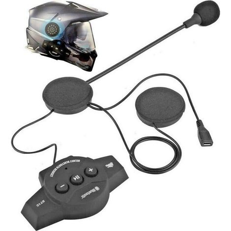 TRADE SHOP - Cuffie Auricolari Bluetooth Per Interno Casco Da Motocicletta Moto Con Microfono - (1/5)