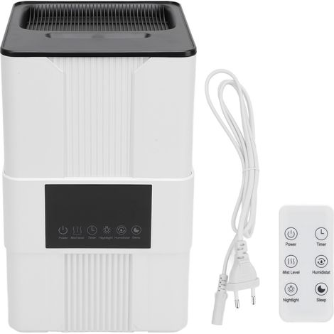 Humidificateur thermostatique intelligent avec télécommande, lumière UV, minuterie 8 h, protection contre le manque d'eau, réservoir de 3,5 L, silencieux, remplissage par le haut, diffuseur d'huiles e (1/5)