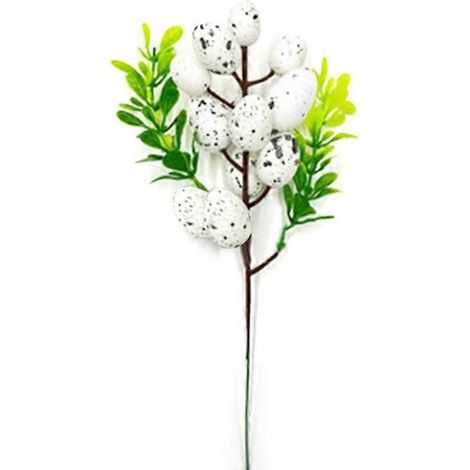 Ostereier, bunte künstliche Blumenzweige, Schaumstoffvögel, Farbe für die Heimdekoration