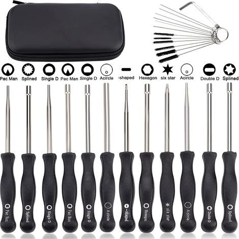 Set de 12 Outils de Réglage de Carburateur Réglage Tronçonneuse Tournevis Reglage Carburateur Tronconneuse 2 Temps Tournevis Pacman/Single D pour Poulan Husq STHIL Echo Débroussailleuse (1/5)