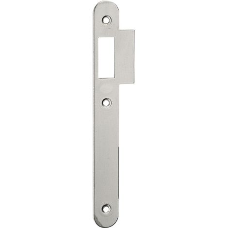 Gâche pour serrure à encastrée bec de cane, zinguée à bouts ronds, hauteur 170mm - THIRARD