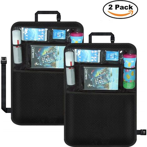 Protecteur De Dossier De Siège Automobile - Matière Oxford 600D Imperméable - Avec Support Tablette - Pour Sièges Avant - Lot De 2