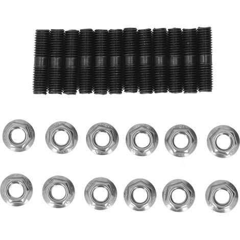 Auspuffkrümmer-Schrauben- und Mutternsatz, hochfeste Motorauspuffschrauben aus Metalllegierung, 24-teilig, lange Lebensdauer für Cummins 3.9 5.9 6.7L. (1/5)