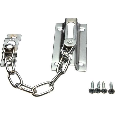 Acier Entrebâilleur Chaîne de Sécurité Porte Maison Serrure Verrouillage Fermeture 4 Vis (1/4)