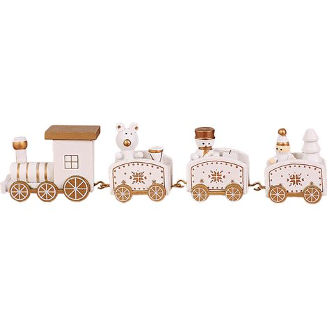 Tren De Navidad De Madera - Decoración Navideña Para Mesa Estantería O Repisa - 1 Unidad (1/5)