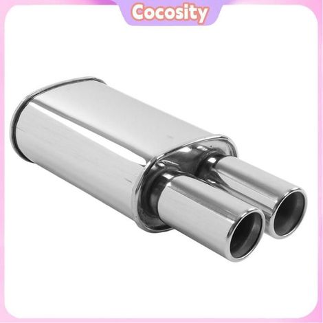 Cocosity Tuyau de silencieux d'échappement de voiture Embout de Silencieux Double en Acier Inoxydable à Double moto collecteur (1/5)