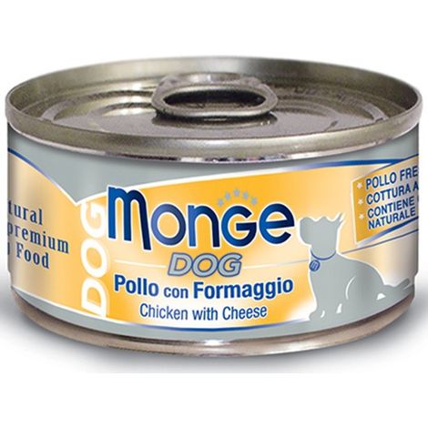 Monge Dog Pezzetti di Pollo con Formaggio  - Monge Dog Pezzetti di Pollo con Formaggio - Lattina Da 95 Gr