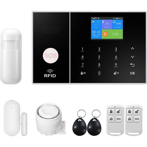 Système d'alarme pour maison intelligente, connectivité WiFi et 4G, détection de mouvement, A, Prise EU (1/2)