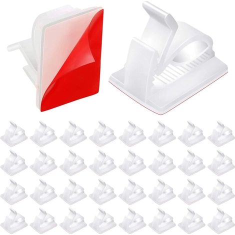 150 x Cable Clips, Cable Storage Clips with Strong Self Adhesive Pads, Fix Cable Organizer Cable (White) (1/5)