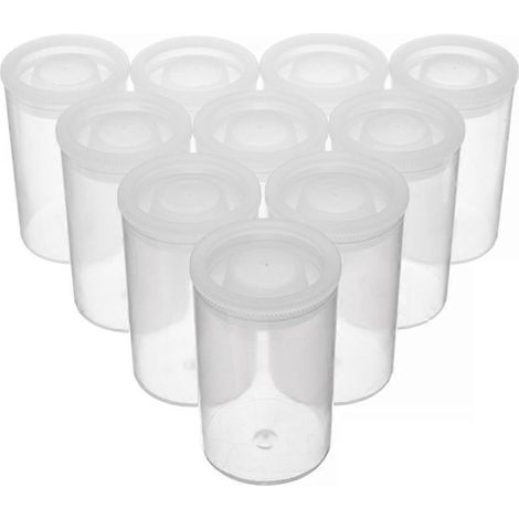 100 boîtes de rangement vides en plastique transparent pour bobines de film, accessoires, perles, pièces de monnaie et pilules. (1/5)