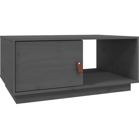 Maison Exclusive - Couchtisch Grau 80x50x35,5 cm Massivholz Kiefe