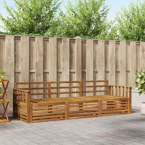 Outdoor-Sofagarnitur 3 pcs Natur Massivholz Akazie