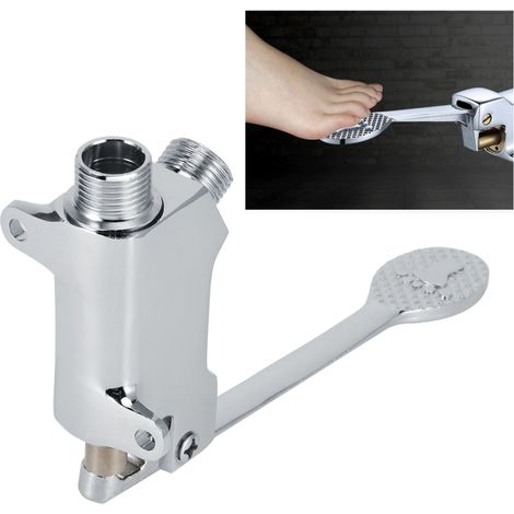 Accessoire de robinetterie à pédale en cuivre à filetage G1/2 pour lavabo de salle de bain. (1/5)
