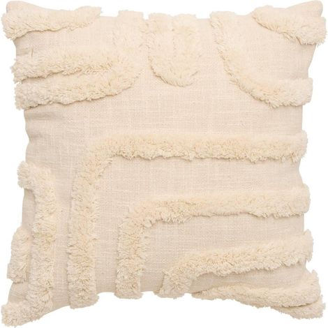 Coussin Déco Tufté "Hawki" 40x40cm Naturel (1/5)