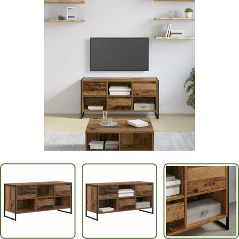 Meuble tv industriel -  Meuble TV Bois Ancien 100 x 36 x 49,5 cm Bois d'ingénierie (1/5)