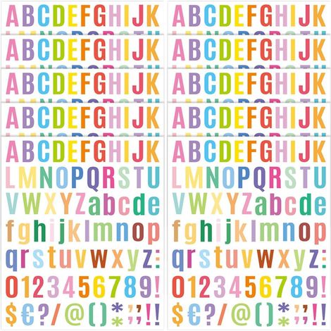 Buchstabenaufkleber und Nummerierte Aufkleber 10 Blatt