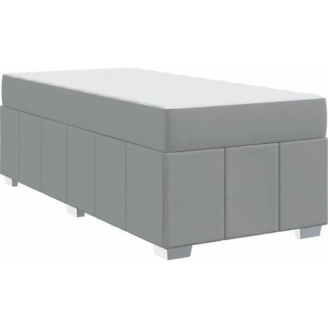 Lit simple,Lit adulte,Cadre de lit avec matelas Gris clair 90 x 200 cm tissu CFW3029980 (1/5)