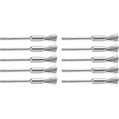 10 Pcs Brosse Métallique Set Forme Stylo, Accessoire Perceuse Acier Inoxydable, Tasse Électrique pour Polissage Nettoyage (1/5)