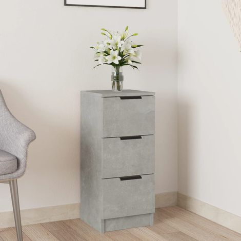 Buffet Bahut Meuble de rangement Commode Gris béton 30x30x70 cm Bois d'ingénierie 26392 (1/5)
