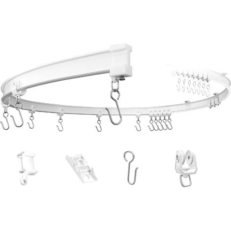 Wintem - Binario Tenda Soffitto Flessibile da 5 Metri per Montaggio a Soffitto, Adattabile ad Angoli e Curve, Ideale per Tende a Onda, con Kit Completo e Installazione Facile (1/5)