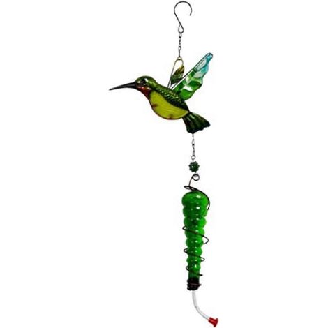 Mangeoire à oiseaux en métal et verre, à suspendre, décorations en verre, abreuvoir suspendu A (1/5)