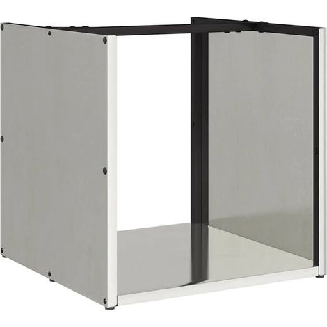 Étagère à bûches en acier inoxydable 40x40x40 cm (1/5)