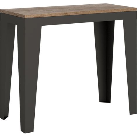 Consolle Allungabile 90-196x40x77 cm in Nobilitato Marrone (1/4)