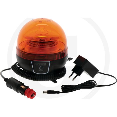 Batterie LED gyrophare 12/24 V fixation aimant sur machine agricole (1/2)