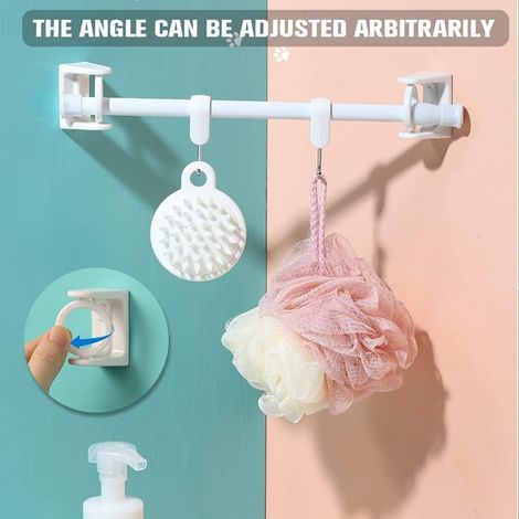 8 anneaux de suspension rotatifs à 360° sans clous, universels pour vêtements/serviettes/trouettes à rideaux, faciles à utiliser et adaptés à de multiples scénarios. (1/5)